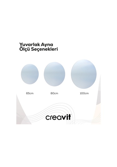D10 65 Cm Yuvarlak Ayna Beyaz