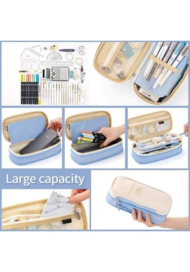 Aoyingnettech Kurşun Kılıflı Kalem Depolama Çantası Büyük Kapasiteli Gz Mavi