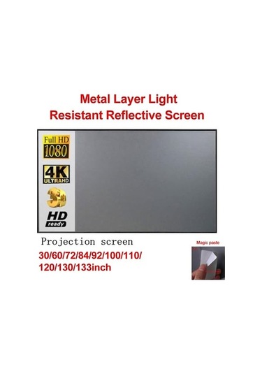 Ankatek Taşınabilir Katlanır Sinema Projeksiyon Perdesi Metal Mekanizma Jzr-gy Işık Dirençli 60 İnç İç/dış Mekan Ev Sinema Sistemi Geeroyoo