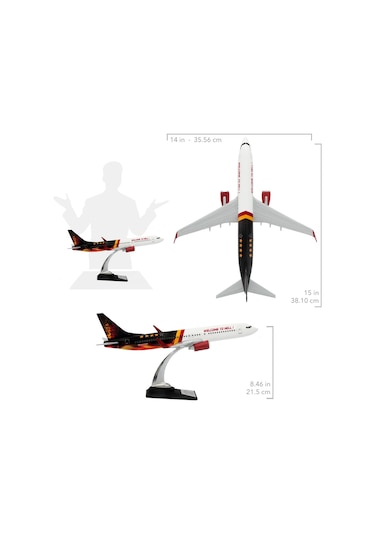 Zekupp Boeing 737-800 1/100 Ölçek Welcome To Hell Tasarımlı Maket Uçak
