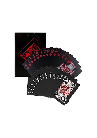 Siyah İskambil Kağıdı Plastik Su Geçirmez Oyun Kağıdı Cin954kr