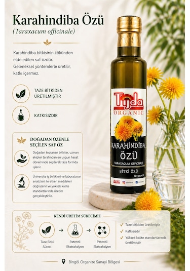 Tijda Taraxacum Officinale Karahindiba Kökü Bitki Özü 250 ML