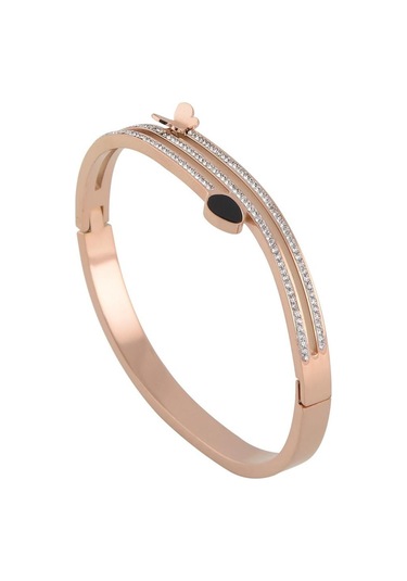 Ottoman Kadın Rose Taş Işlemeli 3'Lü Model Bileklik Cbl0Uclutas-R Rose Gold