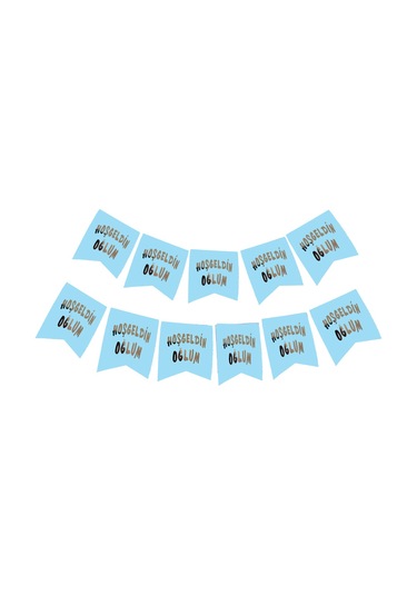 Hoşgeldin Oğlum Yazılı Mavi Üzeri Gümüş Yeni Doğan Bebek Doğum Sü Diğer