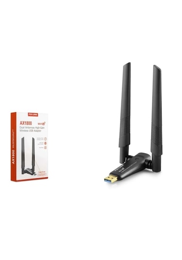 Çift Antenli Ax1800 Mbps Wifi6 Çift Antenli Yüksek Hızlı 2.4g & 5g Destekli Kablosuz Usb Adaptörü