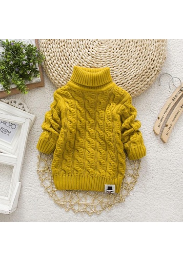 Sarı Kızlar Sonbahar Bahar Giyim Kız Kazak Çocuk Giyim Çocuk Kız Kış Sıcak Giysiler Sarı