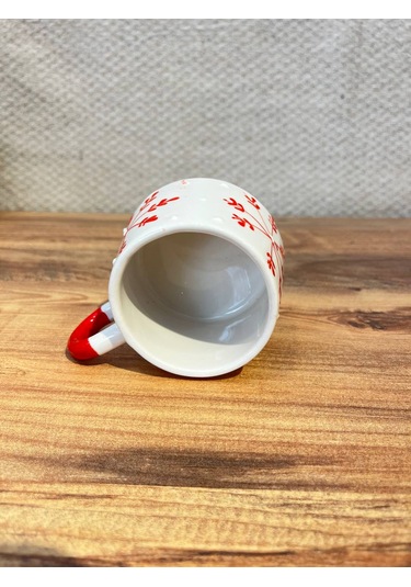 Kırmızı Renkli Ok Desenli El Yapımı Bulut Kupa, Mug,türk Kahvesi