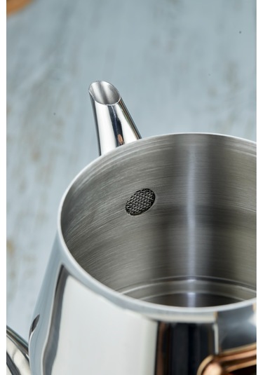 Everest 18/10 Paslanmaz Çelik Orta Boy Çaydanlık 0,75 L Demlik 1,75 L Alt Hazne Siyah