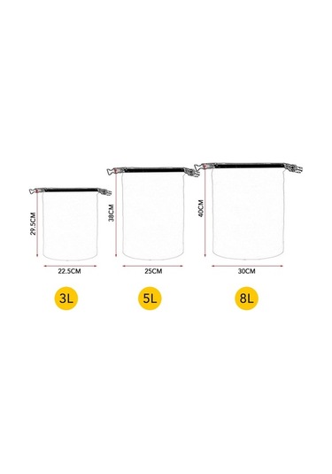 Novahub 3'lü Su Geçirmez Çanta Seti 3l+5l+8l - Kamp, Yürüyüş Ve Seyahat İçin Hafif Kuru Çantalar Çok Renkli, Küçük Boyutlu Çok Renkli