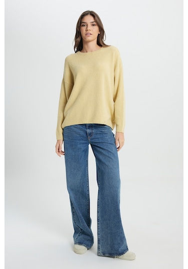 Wrangler Regular Fit Normal Kesim Sarı Triko Kazak W242710200 Sarı