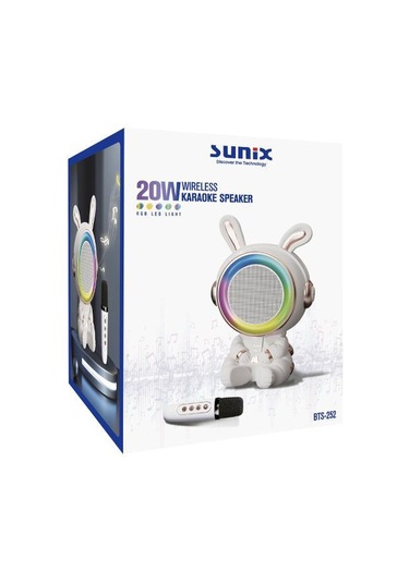 Sunix 20w 2400 Mah Karaoke Mikrofonlu Ledli Bluetooth Hoparlör Bts-252