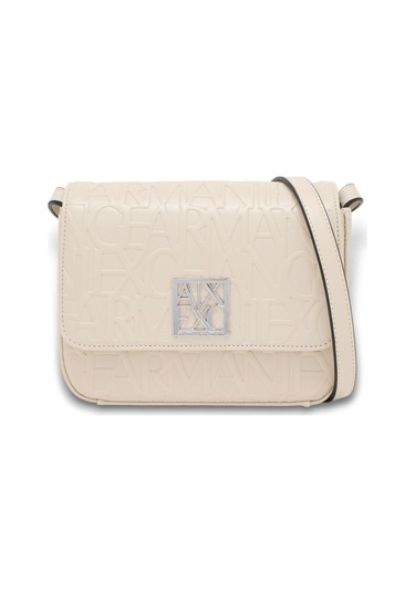 Kadın Kabartma Monogram Desenli Omuz Çantası - Krem Valley