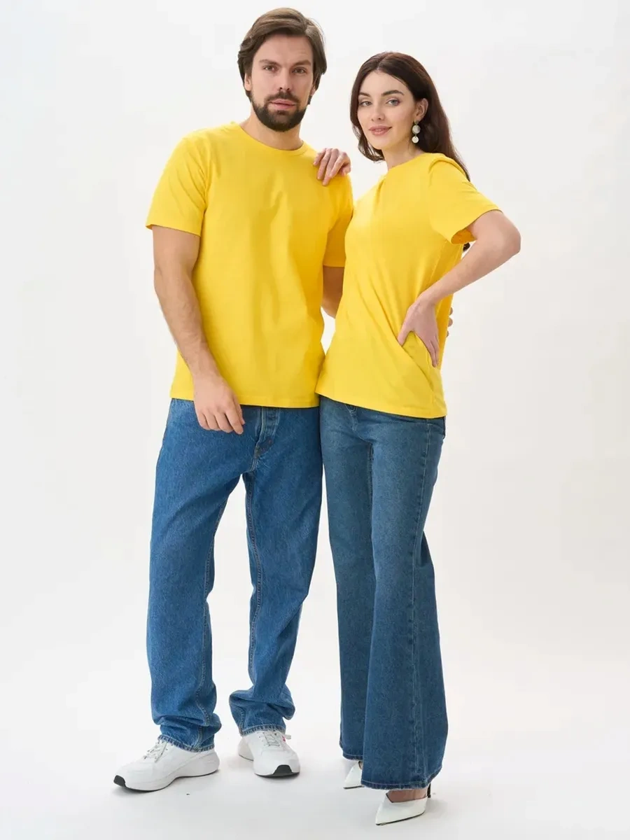 Uzcotton Düz Sarı Tişört 13212353 Gri