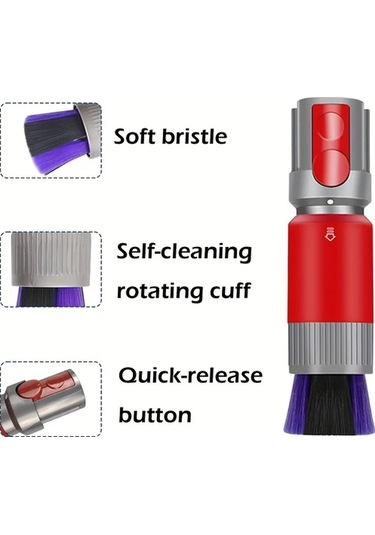 Fochsia Abs Malzeme 17.5cm Otomatik Temizleme Fonksiyonlu Yumuşak Fırça  V7 V8 V10 V11 V15 Aksesuarları İçin İz Bırakmaz Toz Temizleme Fırçası