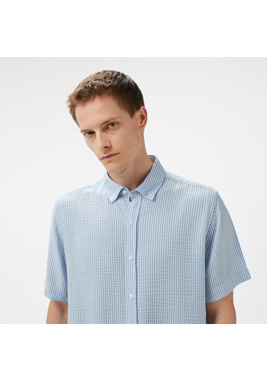 Nautica Erkek Mavi Classic Fit Çizgili Gömlek Çizgili W55447t Mavi