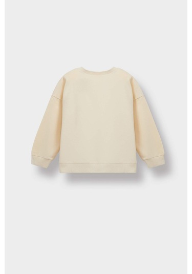 Defacto Kız Bebek Bisiklet Yaka Çiçekli Sweatshirt E8351a525aubg744 Bej