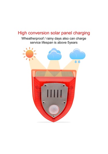 Pir Hareket Sensörlü Güneş Enerjili Flaş Işığı Alarm Hs6936-1