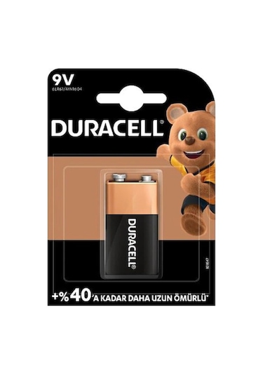 Duracell 6LR61/MN1604 Alkalin 9V Pil 3'lü