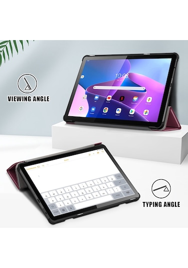 Butu Lenovo Uyumlu Tab M10 Gen 3 10.1 İnç 328f Üç Katlı Stand Tablet Kılıfı Mi Deri Otomatik Uyandırma/uyku Tablet Kılıfı 47666049