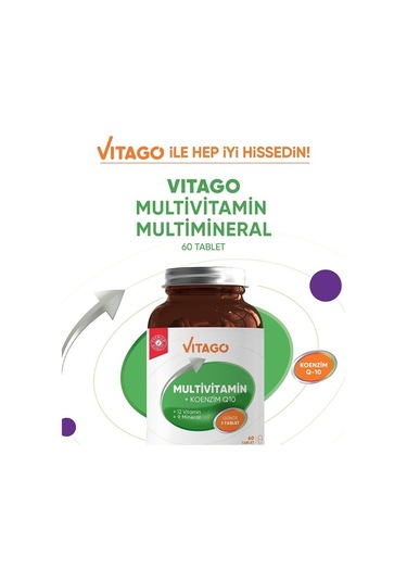 Vitago Multivitamin Koenzim Q-10 Takviye Edici Gıda 60 Tablet