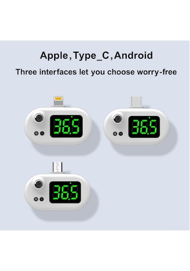 Neevoyu Akıllı Telefon Isı Ölçer - Ios Bağlantı, 1 Saniye Ölçüm, 32-42 C Aralığı, Şarj Gerektirmeyen, Taşınabilir Vücut Sıcaklık Ölçimi