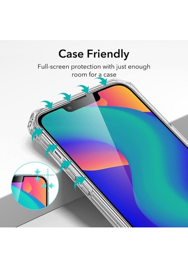 iPhone Uyumlu 14 Ekran Koruyucu Cam Zırh Tam Kaplar Rio Glass