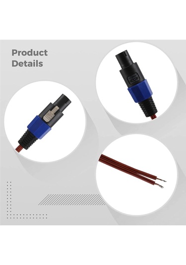 Speakon Hoparlör Kablosu Çıplak Tel Açık Uçlu Kablo, Speakon'dan Hoparlöre