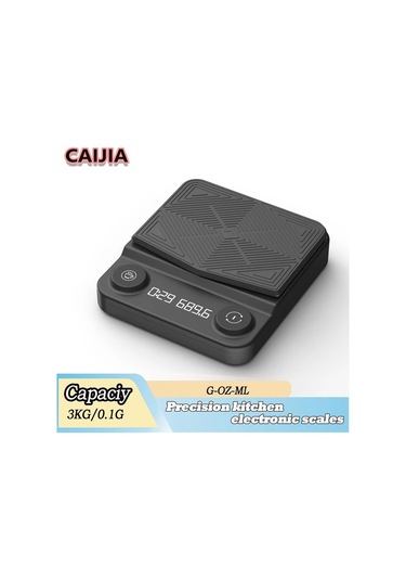 Oldfriend Caıjıa Hassas Mutfak Terazisi 0.1g Mini Digital Kahve Terazisi Zamanlayıcılı Siyah 6.61lb Siyah 6.61lb/0.1g