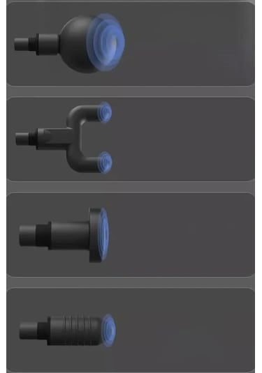 Kochler 4 Başlıklı Mini Fascial Gun Profesyonel Masaj Aleti Siyah