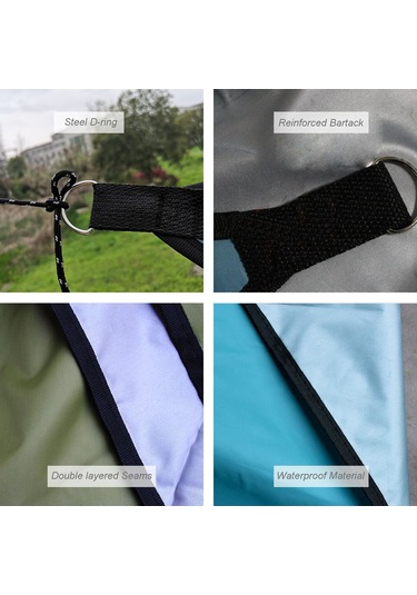 Hfambition 4x4x4m Koyu Yeşil Triangular Bahçe Gölgesi, Yağmurluk, 210t Poliester, Su Geçirmez, Rüzgar Dayanıklı, 3 Karabinerle Koyu Yeşil