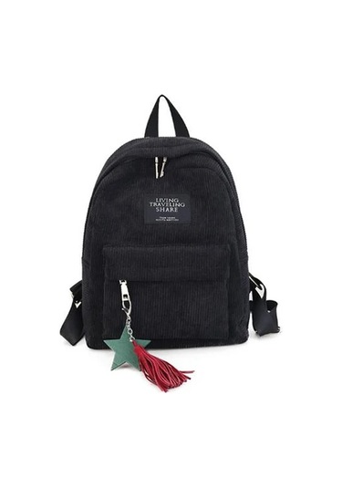 Yogodlns Kadife Sırt Çantası - Okul Ve Dizüstü Bilgisayar İçin Püsküllü Tiki Tarzı Çantapembe Pembe