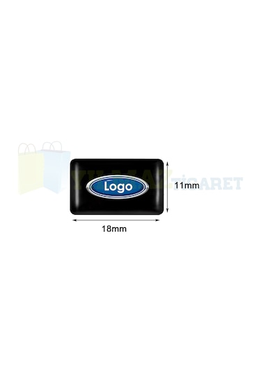 Ford Logo Arma Direksiyon Jant Vites Torpido Ayna Damla Silikon Etiket Çıkartma Oto Sticker 18x11mm