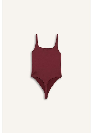 Defacto Kare Yaka Çıtçıtlı Body F9773ax25hsbr115 Bordo-br115