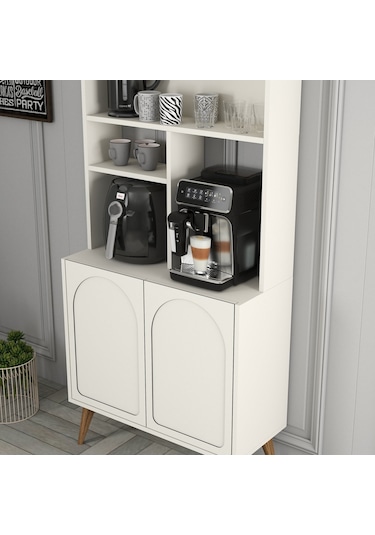 Lyon Kahve Köşesi 80cm - Krem / Ceviz