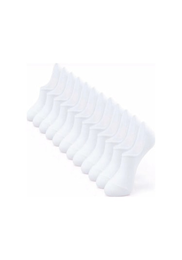 Mood Agenda Kadın Pamuklu Görünmez Sneakers Çorap 12 Adet Beyaz