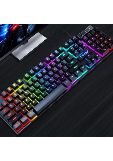 Techbloom Tf200 Ultra Ince Kablolu Klavye Ve Fare Kombosu Usb Tak Laptop Masaustu 104 Tus Rgb Aydinlatmali Ps4 Xbox Pc Mac Oyun Klavye Fare Seti Diğer