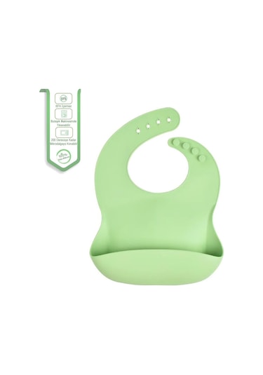 Jojobebek Çocuk Silikon Mama Önlüğü (YEŞİL RENK)
