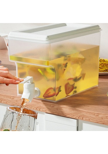 Hfambition Beyaz Musluklu Buzdolabı Su Sürahisi: Geniş Ağız, 3.5l Kapasite, Sızdırmaz Tasarım, Kolay Taşıma Ve Temizleme İmkanı Beyaz