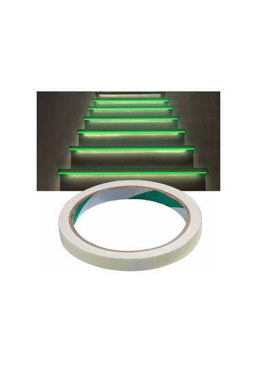 Kangvka Yeşil Işıklı Dekoratif Bant, 3m X 1cm, Tek Paket, Gece Görünürlüğü Sağlar Yeşil