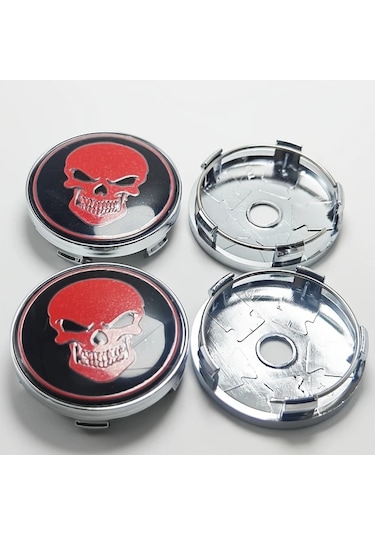 Willowhaven 60mm Plastik Kurukafa Tekerlek Kapakları 4lü Siyah Gümüş Evrensel Dayanıklı