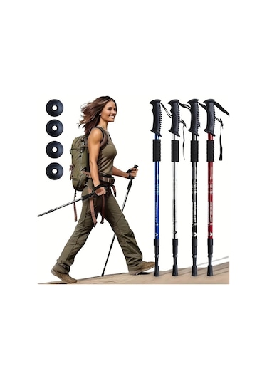 Willowhaven Kırmızı Ayarlanabilir Alüminyum Yürüyüş Bastonu - Konforlu Tutamak, Şok Emici, Dayanıklı