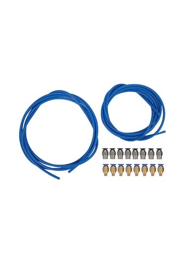 Tenfowee 3d Yazıcı Aksesuar Seti: Ptfe Boru 2m + 8 Adet Pc4-m6 Ve 8 Adet Pc4-m10 Pnömatik Bağlantı Parçaları - 260 C Isı Dayanıklı, 1.75mm Filament Uyumlu, 360 Döner, Ender 3 Uygun