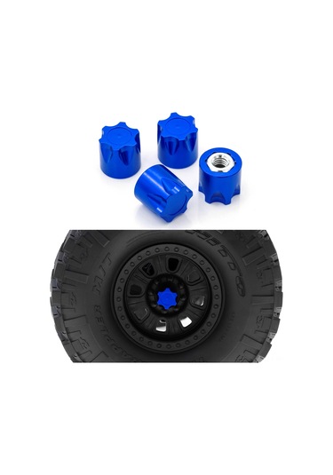 Kosona 1/10 Uzaktan Kumandalı Araba İçin 4 Adet Alüminyum Jant Kapak M4 Somun - Trax4, Trax6, Scx10 Uyumlu
