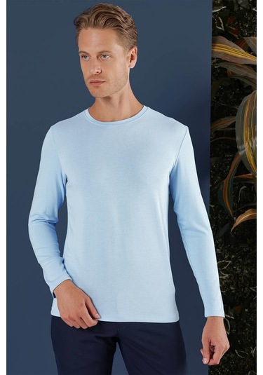 Ts 870 Slim Fit Mavi Spor T-shirt Mavi