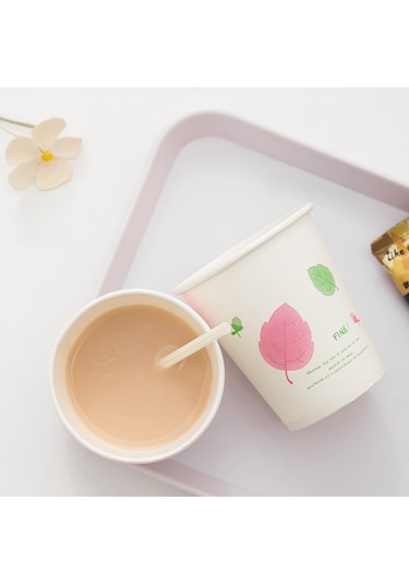 Cbtx 250 Ml Tek Kullanımlık Kağıt Bardak Kalınlaşmış Odun Hamuru Su Bardağı Kırmızı Yaprak