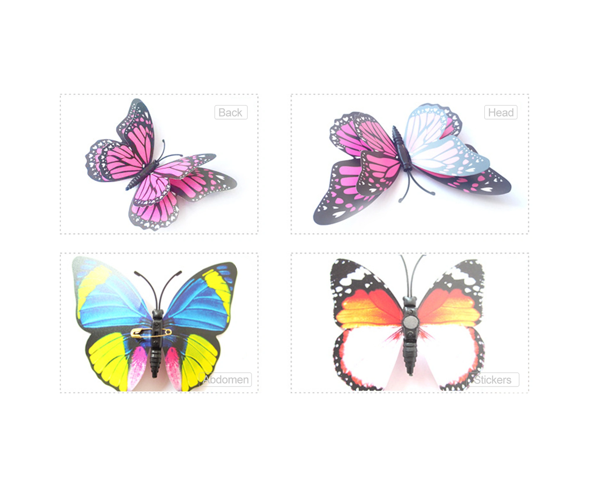 Youmex 12 Adet Pvc Çift Katlı 3d Kelebek Duvar Sticker, Doğal Dekor, Kolay Uygulama, Çeşitli Renkler Ve Kullanim Alanlari Sarı