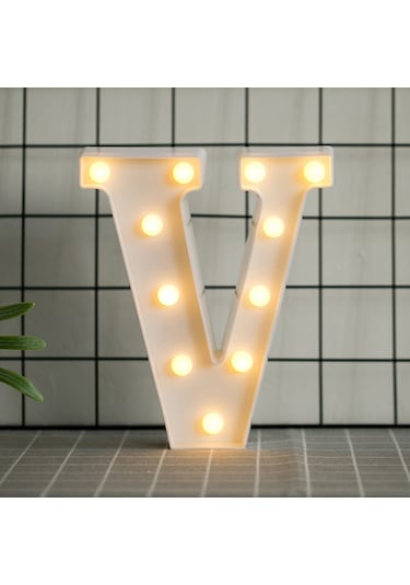 Suofeng Led Harf Işığı V - Pvc Malzeme, Sıcak Beyaz Işık, Ev Dekorasyonu, Özel Günler, Duvar Veya Masaüstü Kullanıma Uygun Pil Dahil Değil Diğer