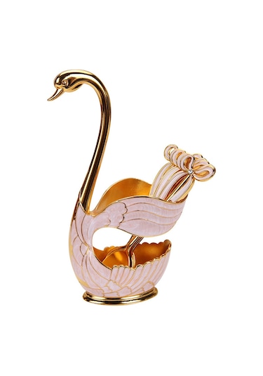 Ximistore9 Şık Kuğu Desenli Çatal Kaşık Seti - Ev Kullanımı İçin Pratik Ve Dayanıklı