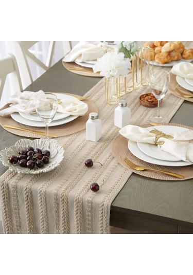 Wellstil Neula %100 Pamuk Örme Runner - Bej Bej