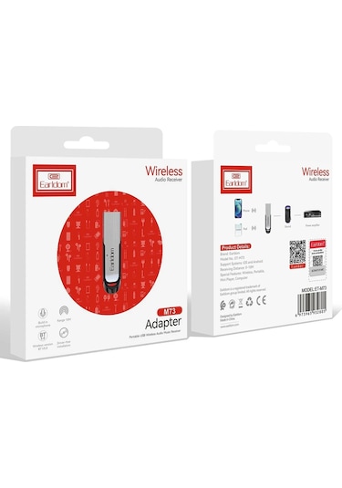 Fuchsia Earldom M73 Bluetooth 5.0 Usb Aux Dönüştürücü - Gümüş